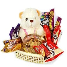 Assorted Choco Basket With Teddy Bear