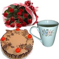 King'S - Half Kg Sugar Free Diabetic Cake With Roses And Mug