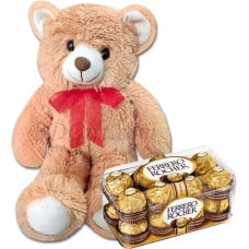 (19) Teddy Bear W/ Ferrero Rocher Chocolate