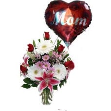 Sharee - Mixed Flower in a vase and Balloon