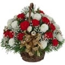 (25) Ferrero Basket W/ Red Roses