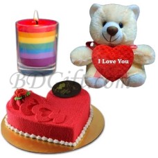(05) Cake W/ Teddy bear & Candle