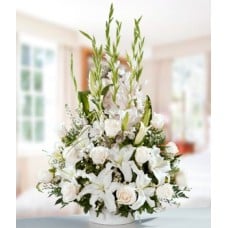 White Flower Basket