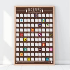 100 Beers Scratch Off Bucket List Poster