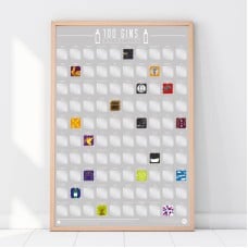 100 Gins Scratch Off Bucket List Poster