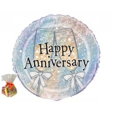 Happy Anniversary Sweet Balloon-With Smily Face Balloon(Bunch Of Three)