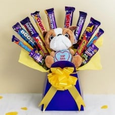 Top Dad Chocolate Bouquet With Bulldog Teddy
