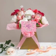 Mothers Day Pretty in Pink Chocolate and Yankee Candle Bouquet