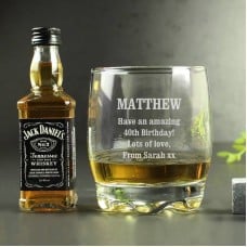 Personalised Tumbler and Whiskey Miniature Set