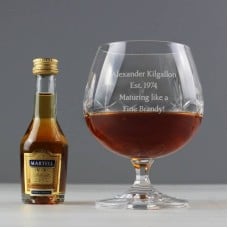 Personalised Crystal & Brandy Gift Set