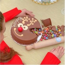 Chocolate Reindeer Smash Cake