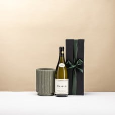 Dentelles Wine Cooler - Olive with Wine Bottle in Gift Box