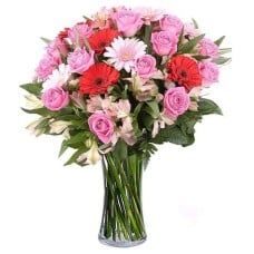 Artemis with pink gerberas