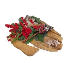 Festive table composition in wooden palm TIK