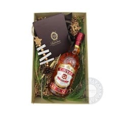 Box with Chivas and chocolates