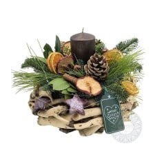 Festive arrangement with candle (Basic)