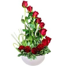 Stylish tall rose arrangement