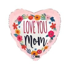 5 Balloon foil love u mom 25 cm