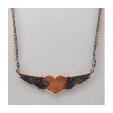 Jewelry heart with feathers