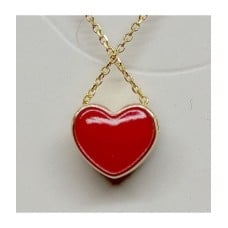 Pendant with blue and red heart - mood necklaces