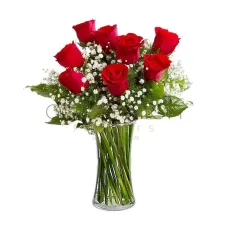 8 red roses bouquet