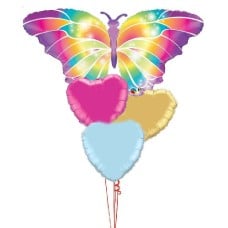 Butterfly + Hearts Balloon Bouquet