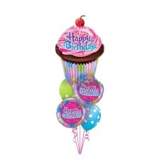 Birthday Cupcake + Dots Bouquet