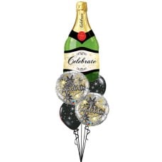 Elegant Champagne Bottle Congratulations Bouquet