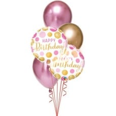 Gold + Pink Chrome Birthday Bouquet