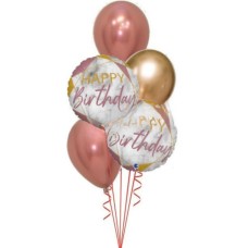 Marble Rose Gold + Chromes Happy Birthday Bouquet
