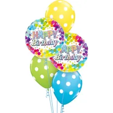Happy Birthday Colourful Confetti + Polka Dots Bouquet