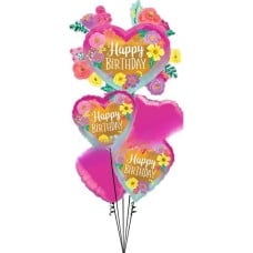Painted Flowers + Hearts Birthday Bouquet