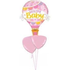 Pink Welcome Baby Balloon Bouquet