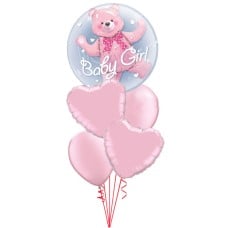 It's a Girl Bear Double Bubble Baby Bouquet