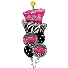 Birthday Funky Zebra Stripe Cake Bouquet