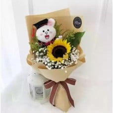 Graduation Bouquet 05 (Convo Monkey with 1 stalk sunflower)