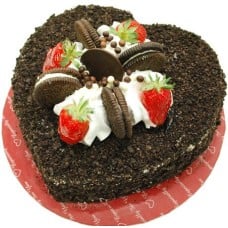Oreo Delight with Flower Hand Bouquet (0.5kg cake with 6 stalk (Carnations OR Roses))