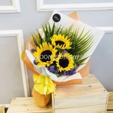 Sunflower Hand Bouquet 01 (5 Stalks Sunflowers)