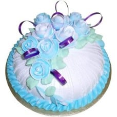Vanilla Delight (500 G Cake With 6 Stalks Rose)