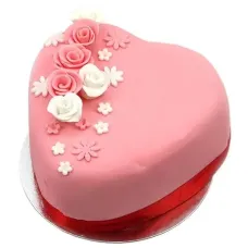 Rose Topped Heart Cake