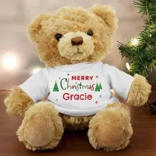 Personalised Merry Christmas Teddy Bear