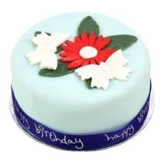 Butterflies and Flowers Cake (7 Inch Butterflies and Flowers Cake)