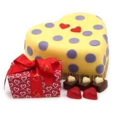 Hearts and Dots Cake Gift (7 Inch Hearts and Dots Cake Gift)
