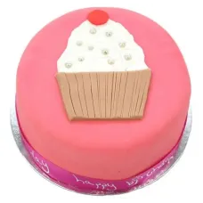 Birthday Pink Cup Cake (7 Inch Birthday Pink Cup Cake)