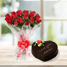 2lbs Mothers Day Cake from Pearl Continental Hotel with Red Roses