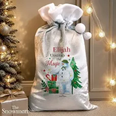 Personalised The Snowman Christmas Wishes Sack