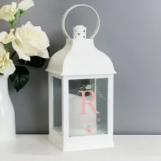 Personalised Floral Bouquet White Lantern