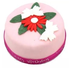 Birthday Butterfly Flowers Cake For Girl (7 Inch Birthday Butterfly Flowers Cake For Girl)