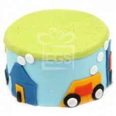Racing Birthday Boy Cake (7 Inch Racing Birthday Boy Cake)
