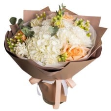 Peach Roses and Carnations Bouquet